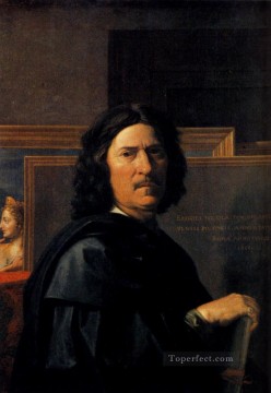 Nicolas Poussin Painting - Nicolas Self Portrait classical painter Nicolas Poussin